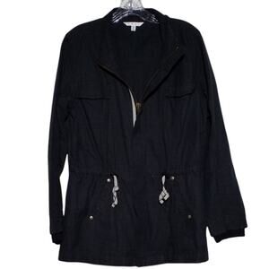 Cabi Womens Sz Medium Charcoal Weekend Moto Utility Jacket Full Zip Pockets 209